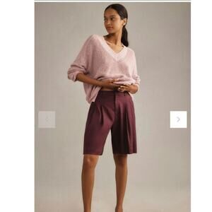 Anthropologie Maeve The Avery Pleated Trouser Shorts Violet Women’s Size: 4